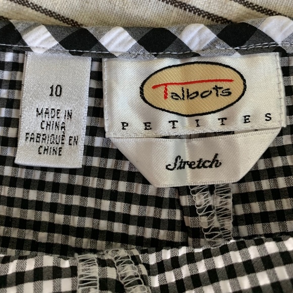 Talbots Seersucker Black/White Check Capris - Picture 4 of 11